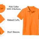 Orange (5-Pack) 4 10-Pack School Uniform Tagless Polo Tshirt for Little Boys & Big Boys